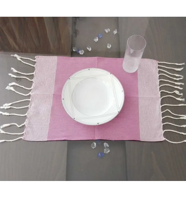 Mini fouta mauve au fil lurex argenté 