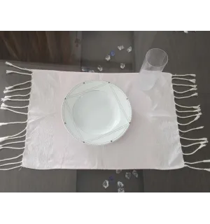 Mini fouta rose clair au fil lurex argenté 