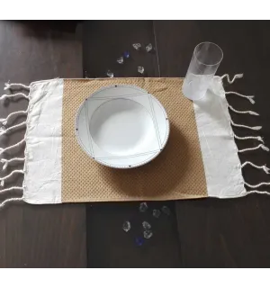 Mini fouta blanc crème et alezan 