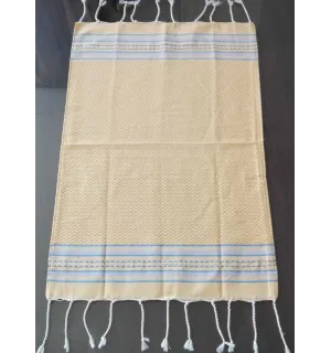 Mini fouta jaune avec rayures bleu 