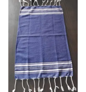 Mini fouta bleu nuit rayée rose clair 