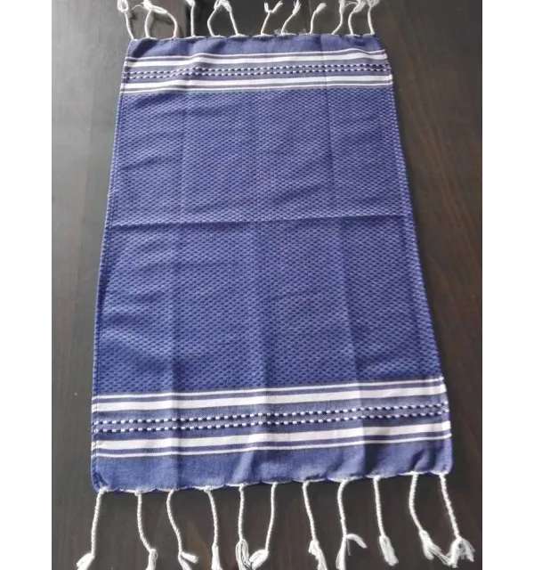 Mini fouta bleu nuit rayée rose clair 