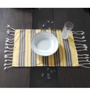 Mini fouta jaune et ardoise 