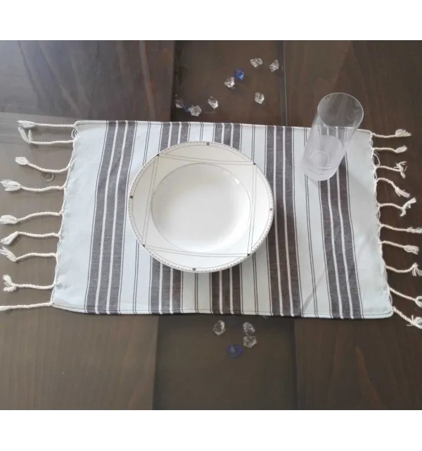 Mini fouta bleu ciel et gris 
