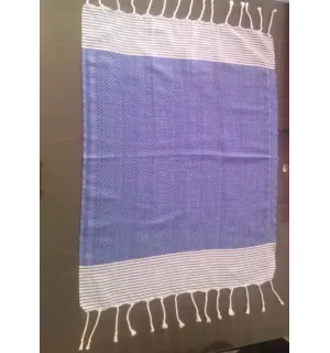 Mini fouta bleu rayée blanc 