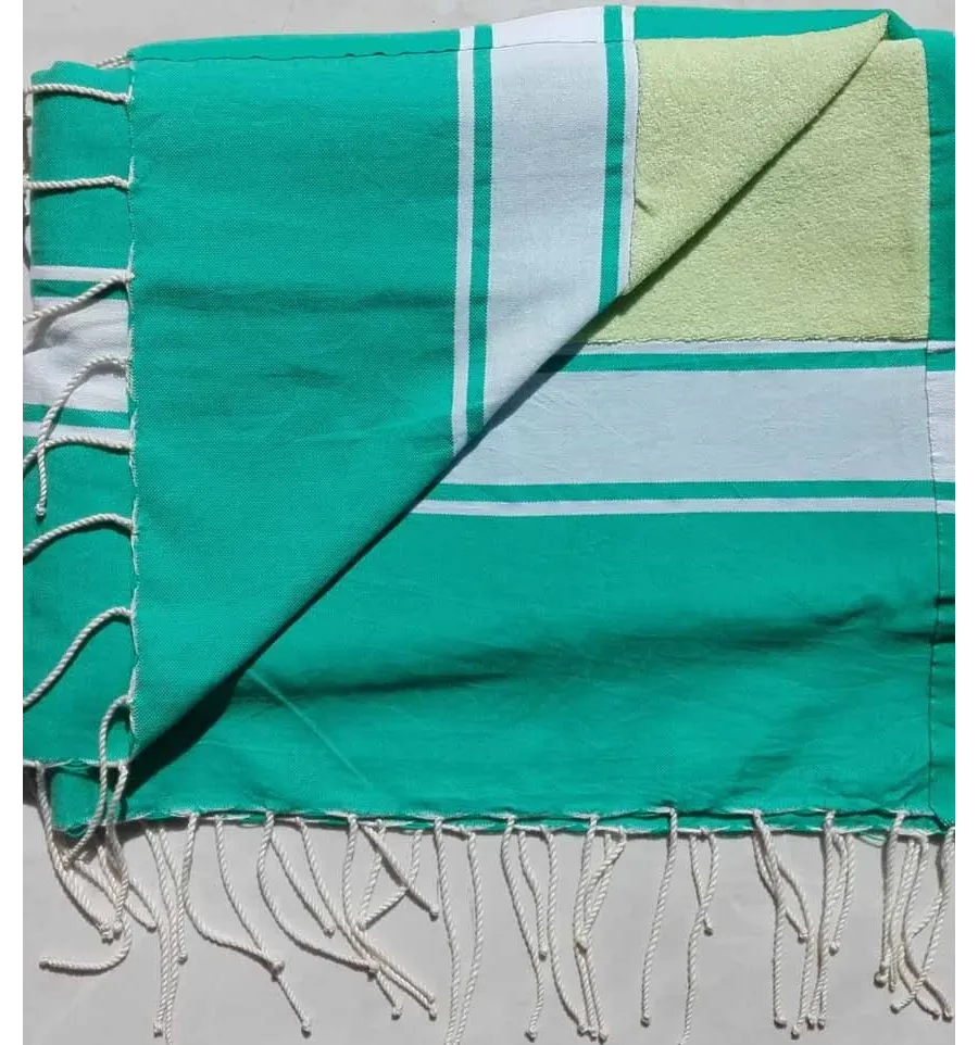 fouta éponge vert gazon 