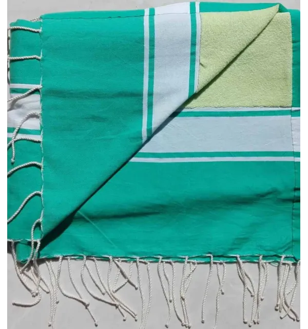 fouta éponge vert gazon 