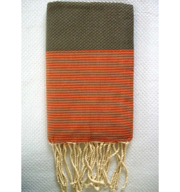 vert militaire rayée orange 
