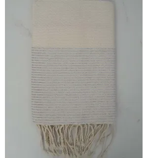 Fouta lurex blanc crème 
