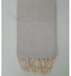 Fouta Lurex plate gris perle 