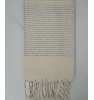 Fouta Lurex plate blanc cassé 