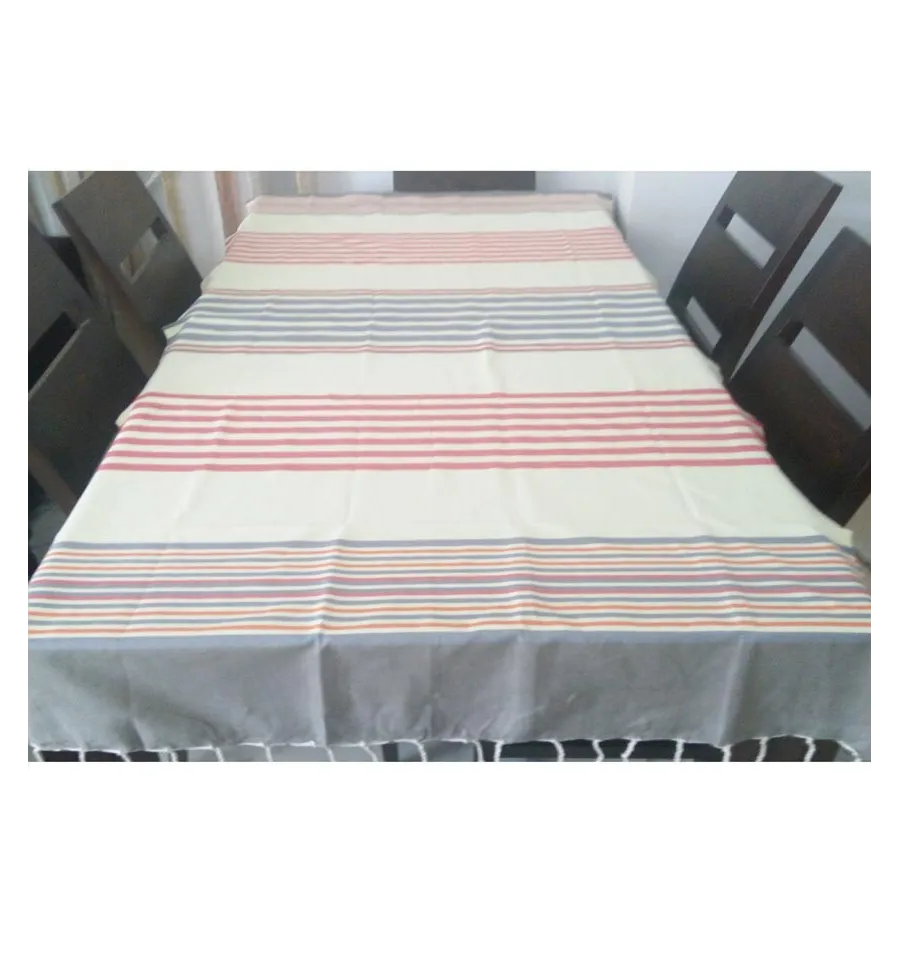 Fouta Plate jaune clair et gris avec rayures 