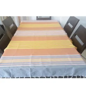 Fouta Plate aubrun et gris avec rayures 2