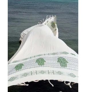 Fouta khomsa vert 
