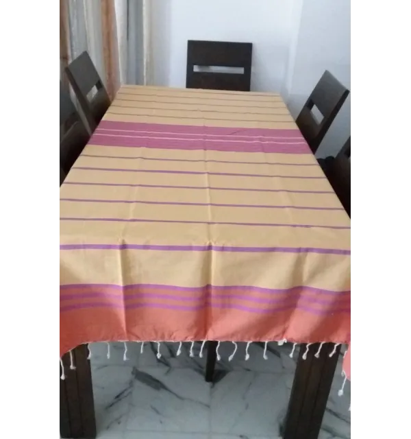 Jeté orange, jaune et mauve 