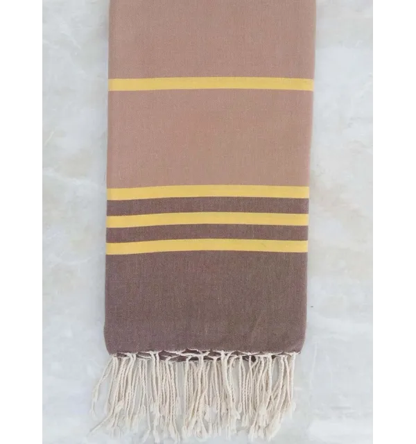 Jeté taupe, jaune et marron clair 