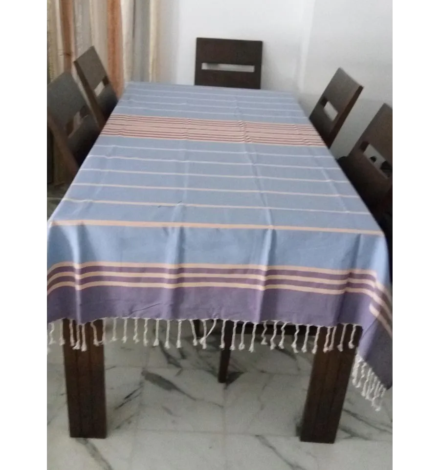 Jeté violet, bleu et capucine 