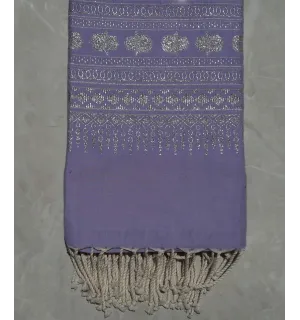 Fouta khomsa violet lavande 1.35m*2.3m 