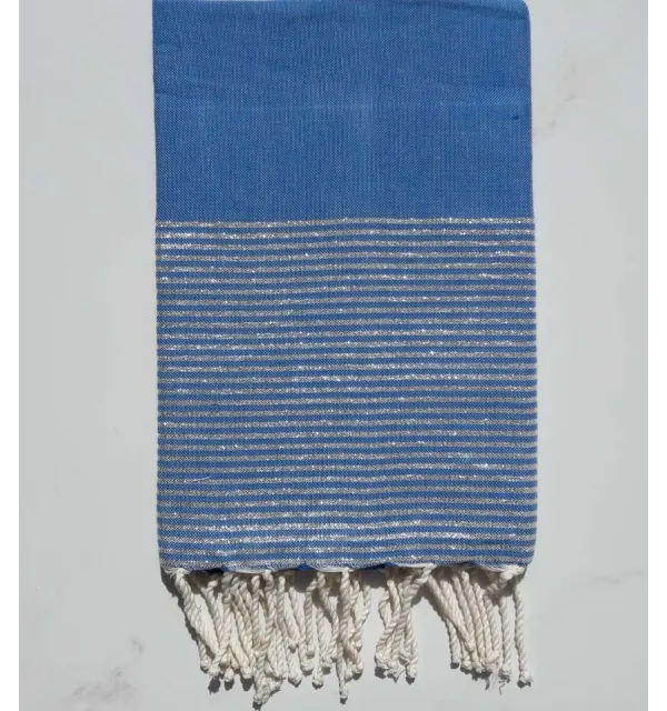FOUTA Lurex plate Bleu électrique 