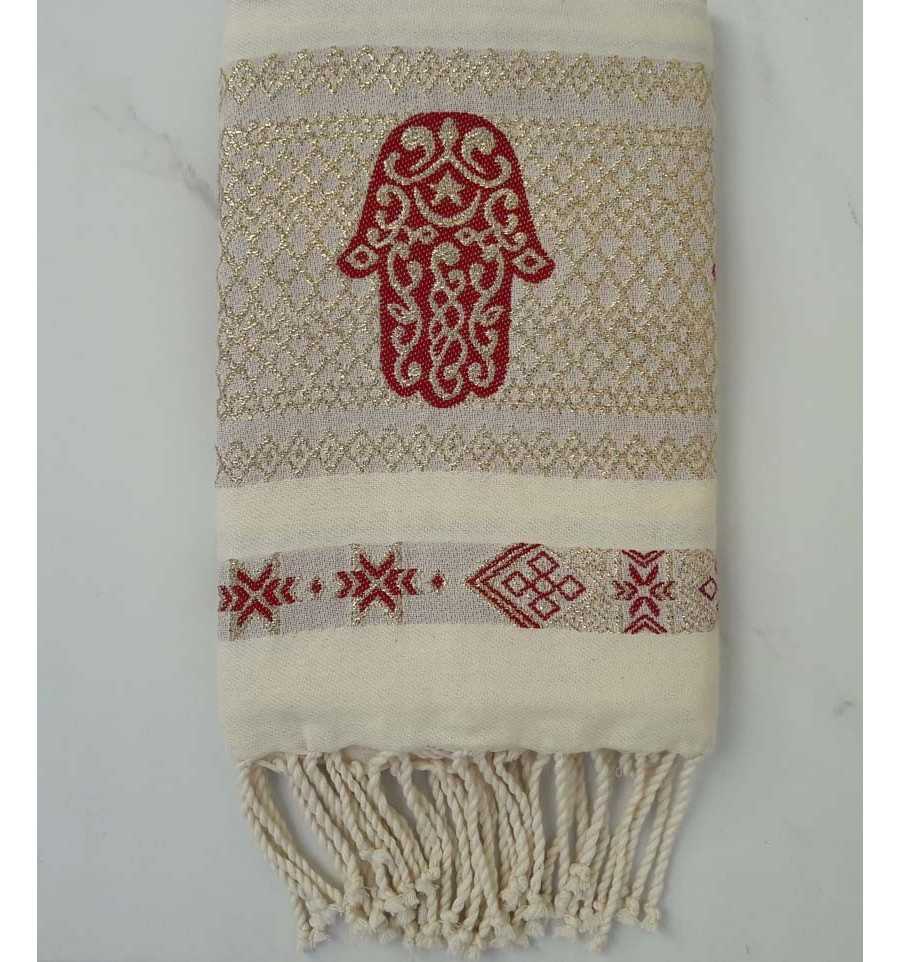 Fouta khomsa rouge