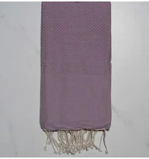 Fouta nid d'abeille unie parme