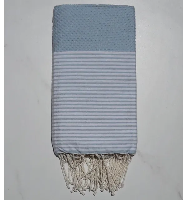 Fouta nid d'abeille azurin 