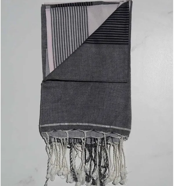 Paréo gris et rose 