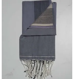 Paréo violet, écru et bleu horizon 