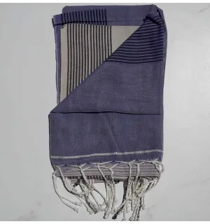 Paréo violet, écru et glycine 