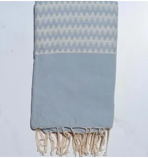 Fouta zigzag bleu pale 
