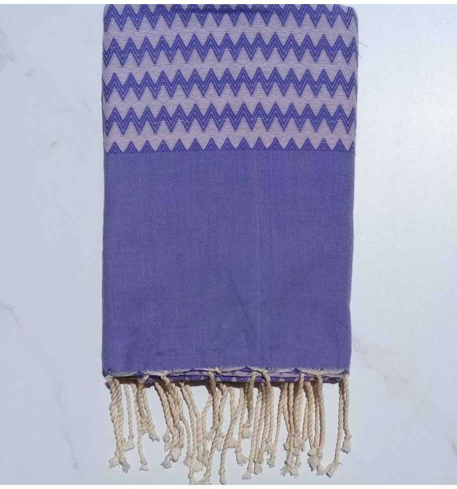 Fouta zigzag violet clair