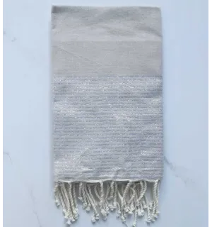 Fouta Lurex plate grège 