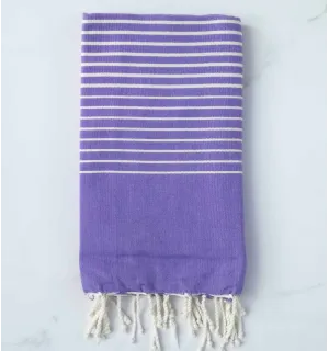Fouta Plate améthyste avec rayures