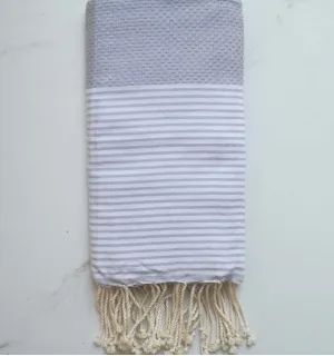 Fouta nid d'abeille bleu pervenche 