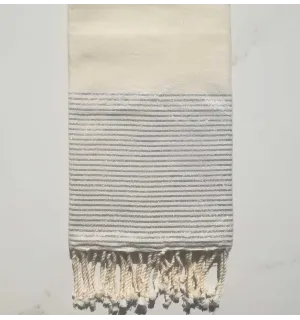 FOUTA Lurex plate blanc crème 