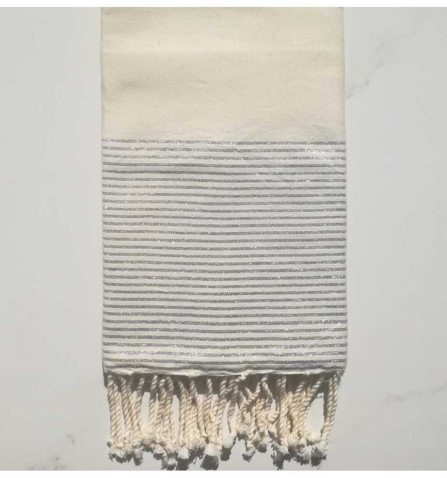 Fouta Lurex blanc crème