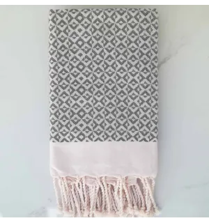 Fouta papillon blanc crème 
