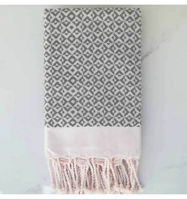 Fouta papillon blanc crème 