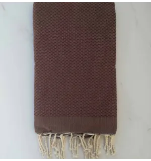 Nid d'abeille unie marron 