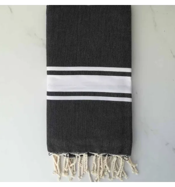 Fouta Plate noir 