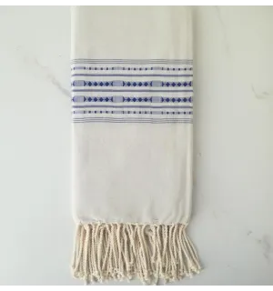 Fouta thalasso gris perle et bleu