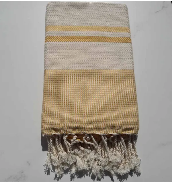 Chevron blanc crème et jaune 
