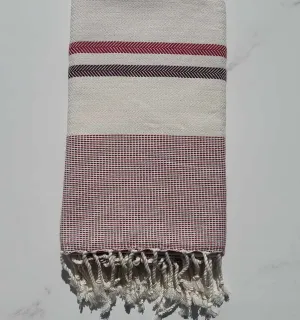 Chevron blanc crème, rose foncé et violet 