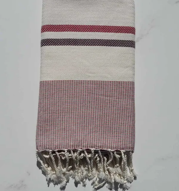 Chevron blanc crème, rose foncé et violet 