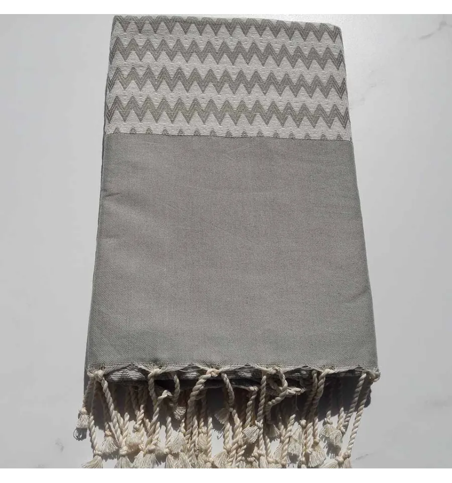 Fouta zigzag vert pale 