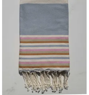 Fouta Plate bleu clair avec rayures 