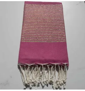 Fouta Lurex plate rose foncé 2