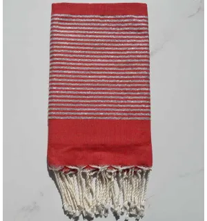 Fouta lurex rouge feu 