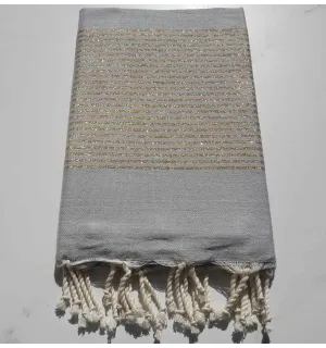 Fouta Lurex plate bleu charette 2