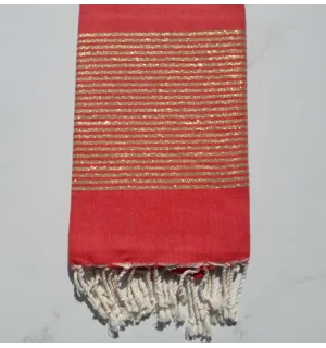Fouta lurex rouge anglais 